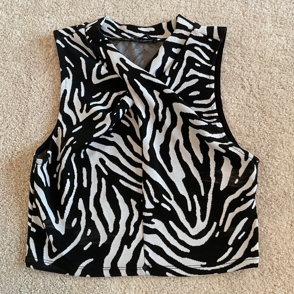 Zara zebra cropped tank
